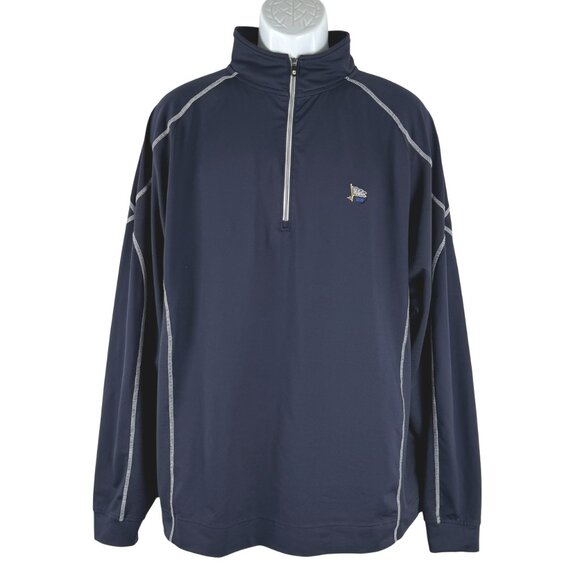 Footjoy 1/2 Zip Pullover Mens XL Blue Long Sleeve Golf Nylon‎ Spandex TP-3176 - Picture 1 of 10